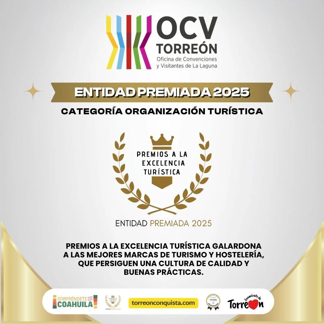 OCV Torreón recibe el premio a Mejor Asociación de Turismo 2025