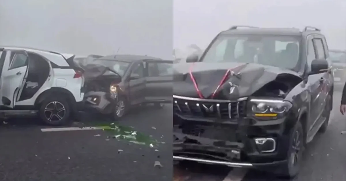El accidente se produjo cuando ocho autobuses y once coches colisionaron en cadena debido a la escasa visibilidad registrada en ese tramo de la vía