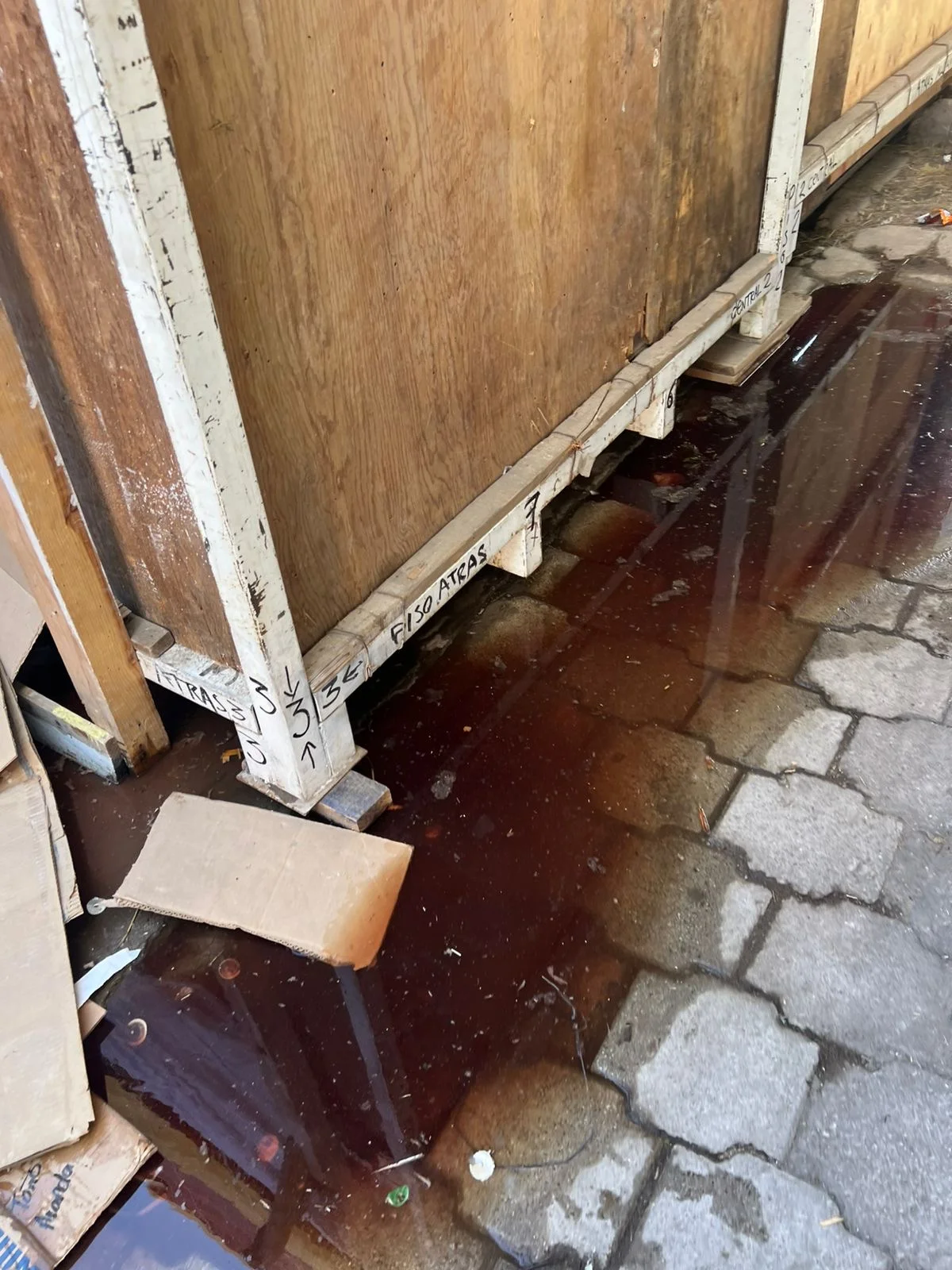 Comerciantes del Mercadito Navideño de Torreón reportan hallazgo de rastros de sangre frente a sus locales; autoridades investigan su origen.