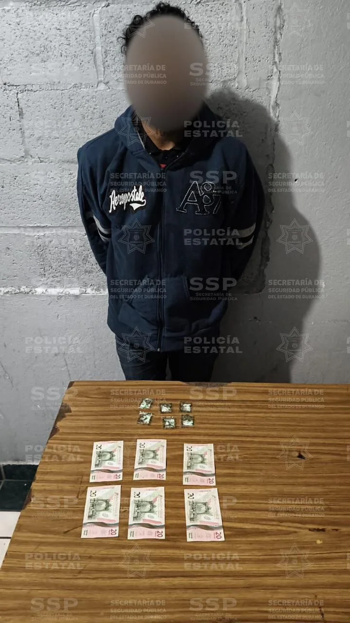 Policía Estatal detiene a hombre con cristal en Gómez Palacio