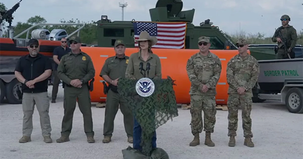 El anuncio lo dio la Secretaria de Seguridad Interna de EU Kristi Noem desde la frontera de Brownsville