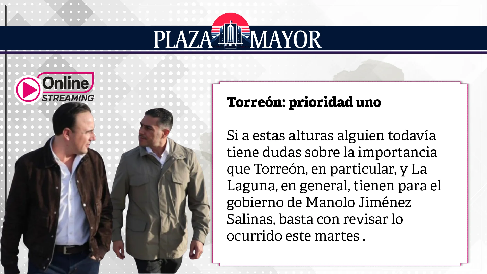 El gobernador encabezó en Torreón la primera reunión del Consejo Estatal de Seguridad y Desarrollo Económico.