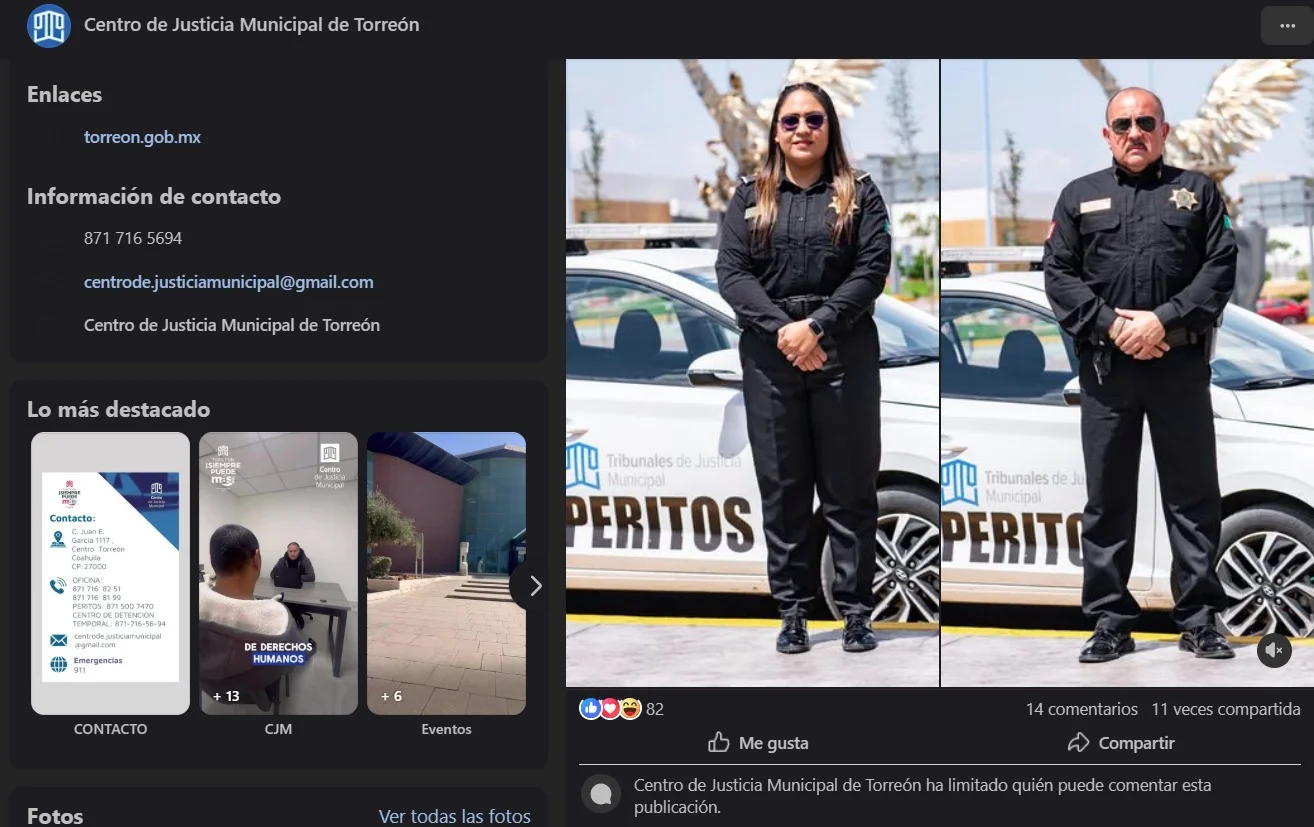 Gobierno de Román Cepeda restringe interacción en redes del Centro de Justicia de Torreón