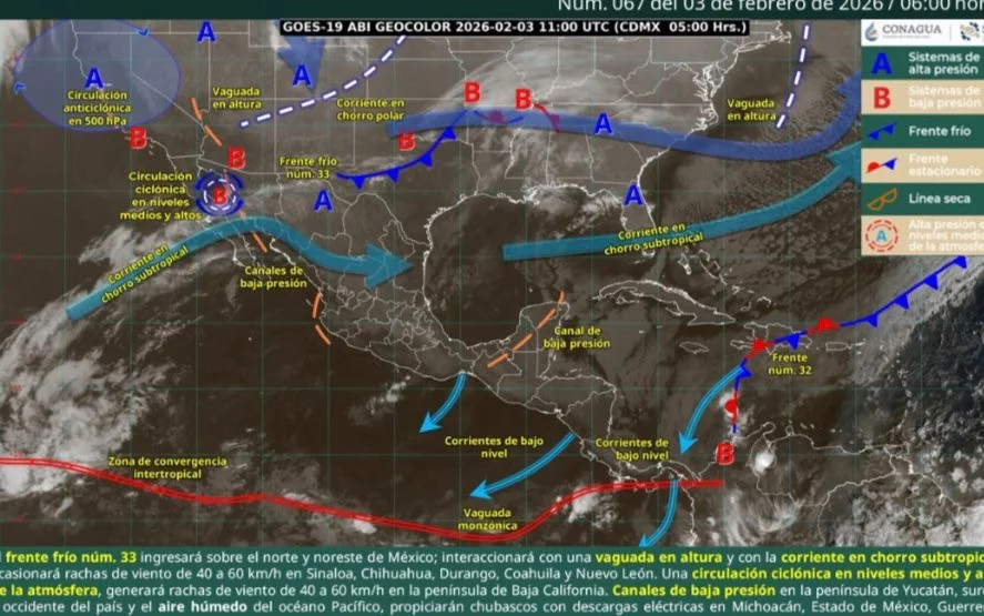 La Comarca Lagunera enfrentará un marcado contraste térmico: mañanas frías y tardes cálidas, con vientos intensos por el frente frío 33.