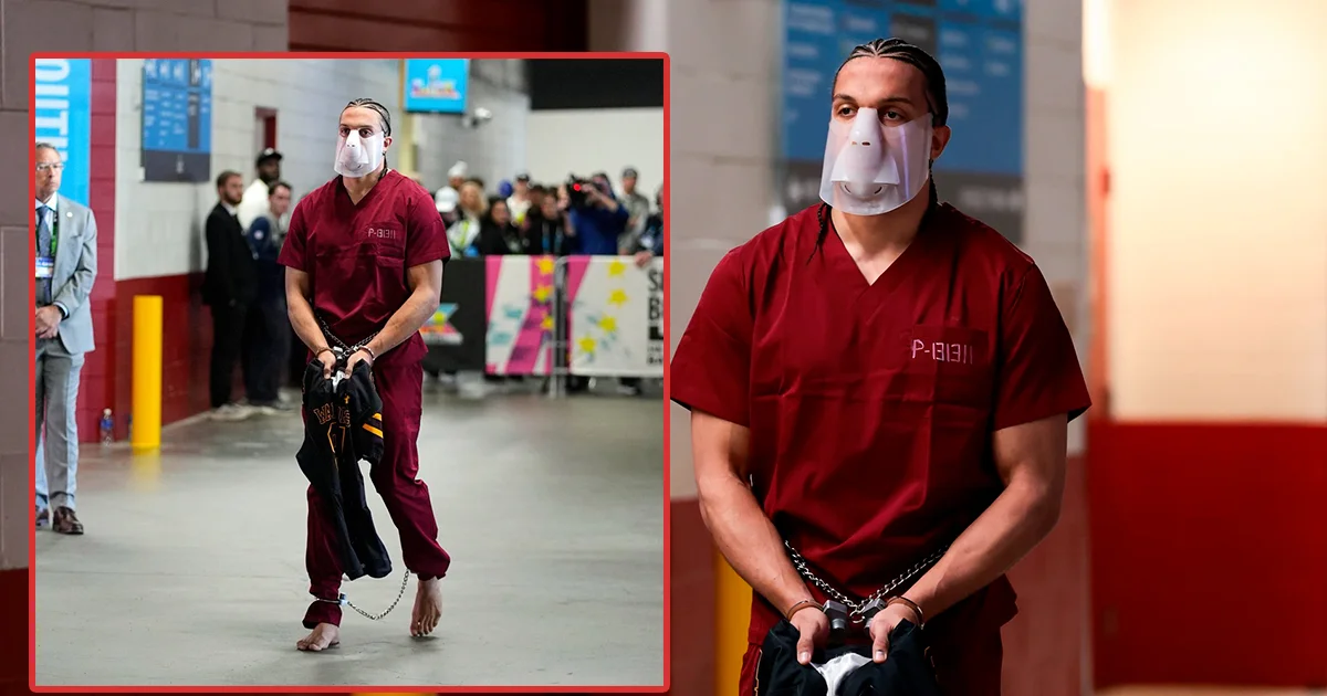 Mack Hollins irrumpe en el Super Bowl con un atuendo inspirado en Hannibal Lecter y genera polémica