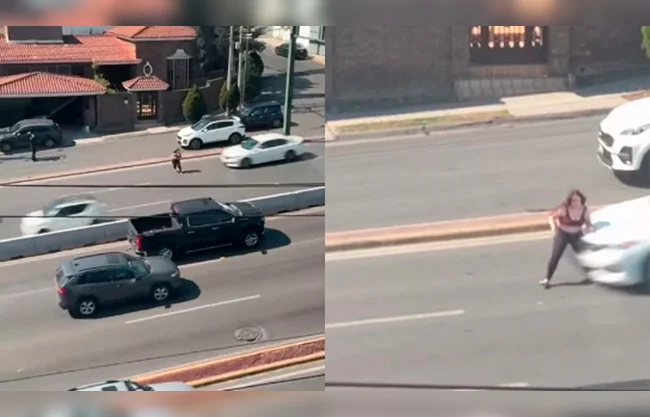 Los hechos comenzaron cuando una joven fue vista caminando descalza y de manera errática sobre los carriles de la transitada arteria