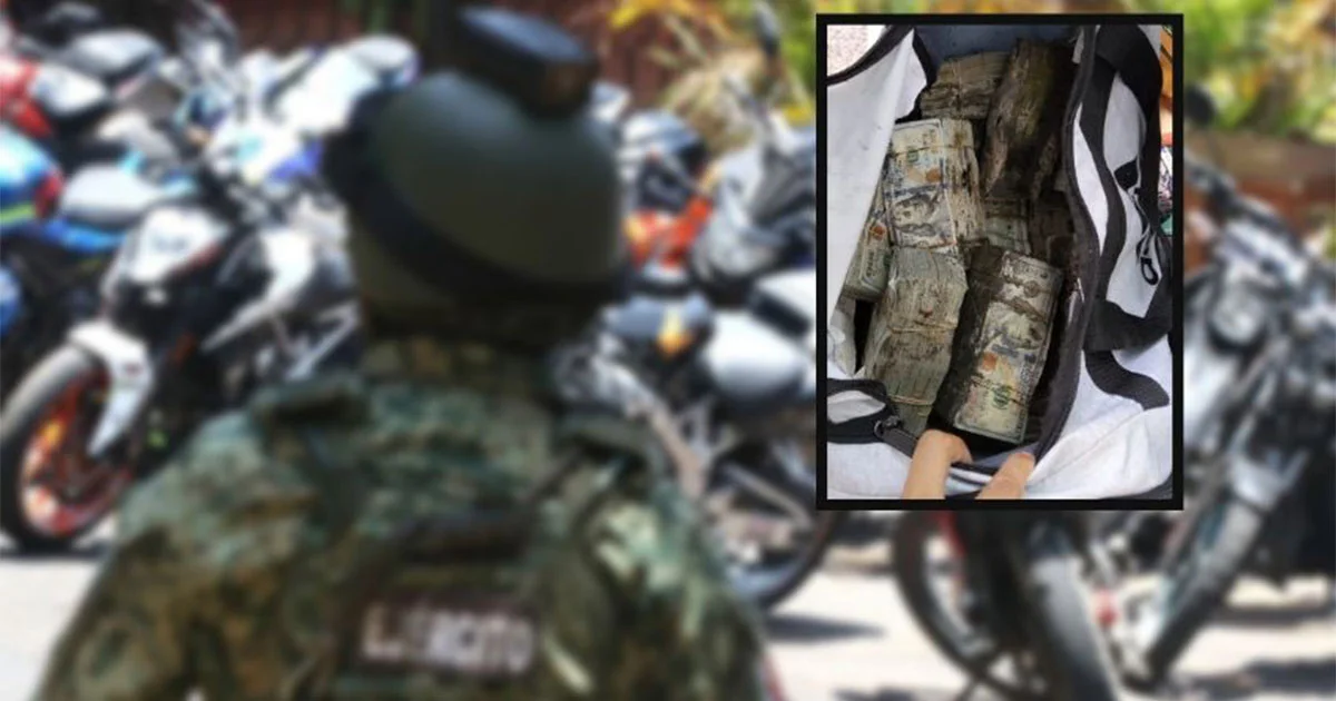 El hombre fue detenido por elementos, varios de los billetes tenían manchas de humedad y suciedad