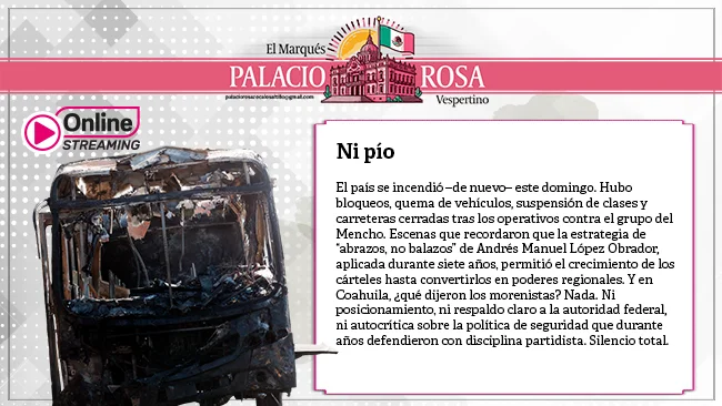 Palacio Rosa Vespertino: Ni pío