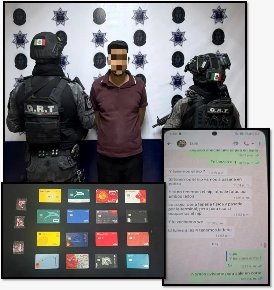 Cae mesero acusado de fraudes en bares; operaba con un cómplice para vaciar tarjetas bancarias en Torreón