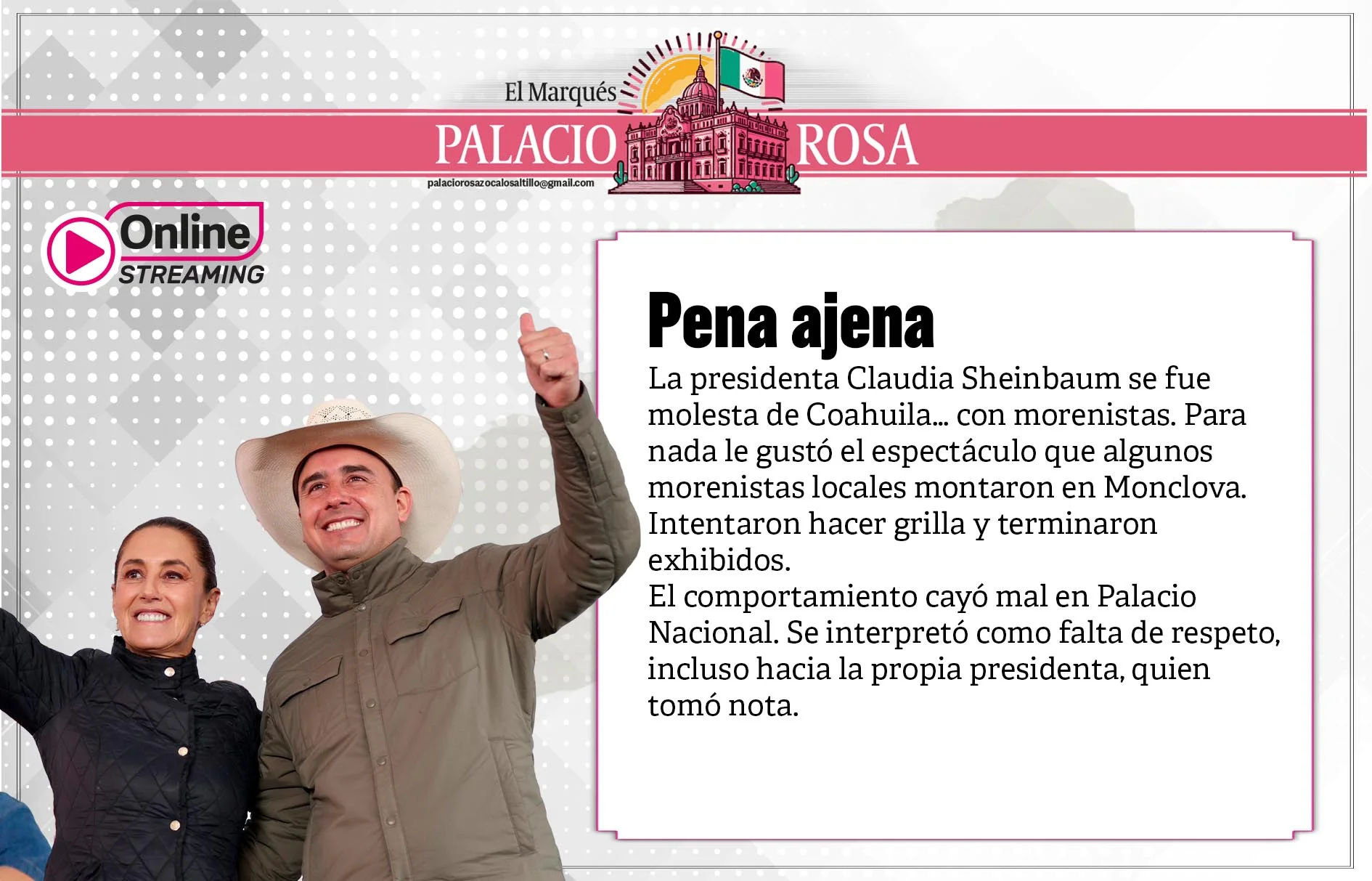 La presidenta Claudia Sheinbaum se fue molesta de Coahuila… con morenistas
