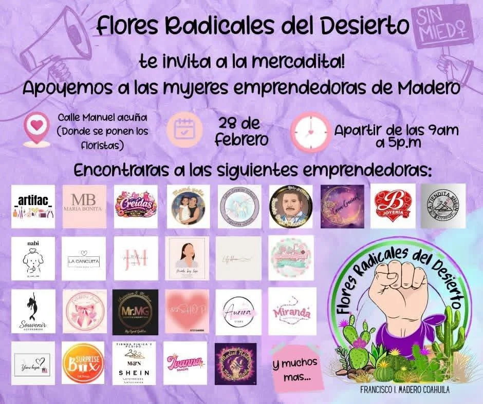 Mercadita feminista en Coahuila reúne a emprendedoras locales y fomenta la economía solidaria. Conoce la iniciativa este sábado.