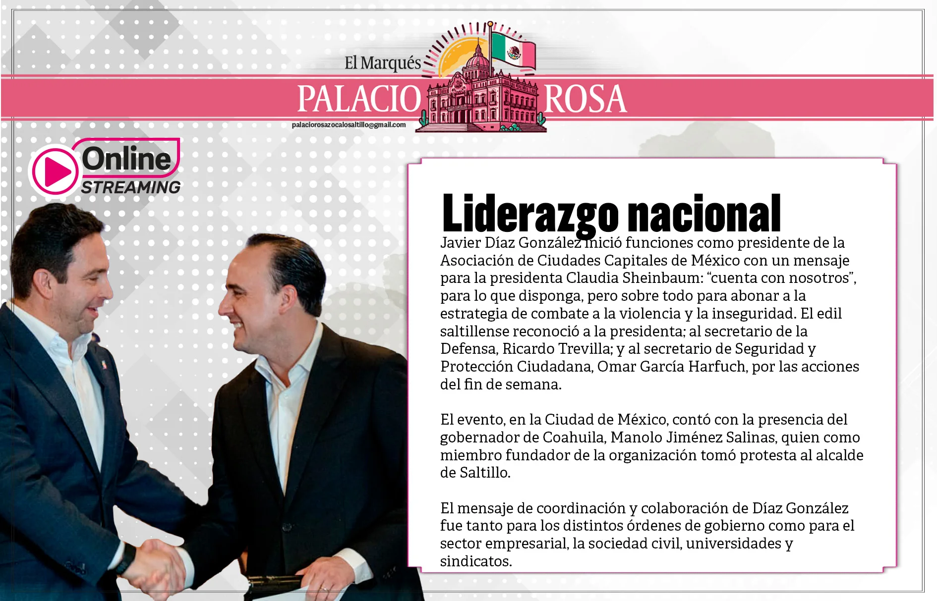 Javier Díaz González inició funciones como presidente de la Asociación de Ciudades Capitales de México