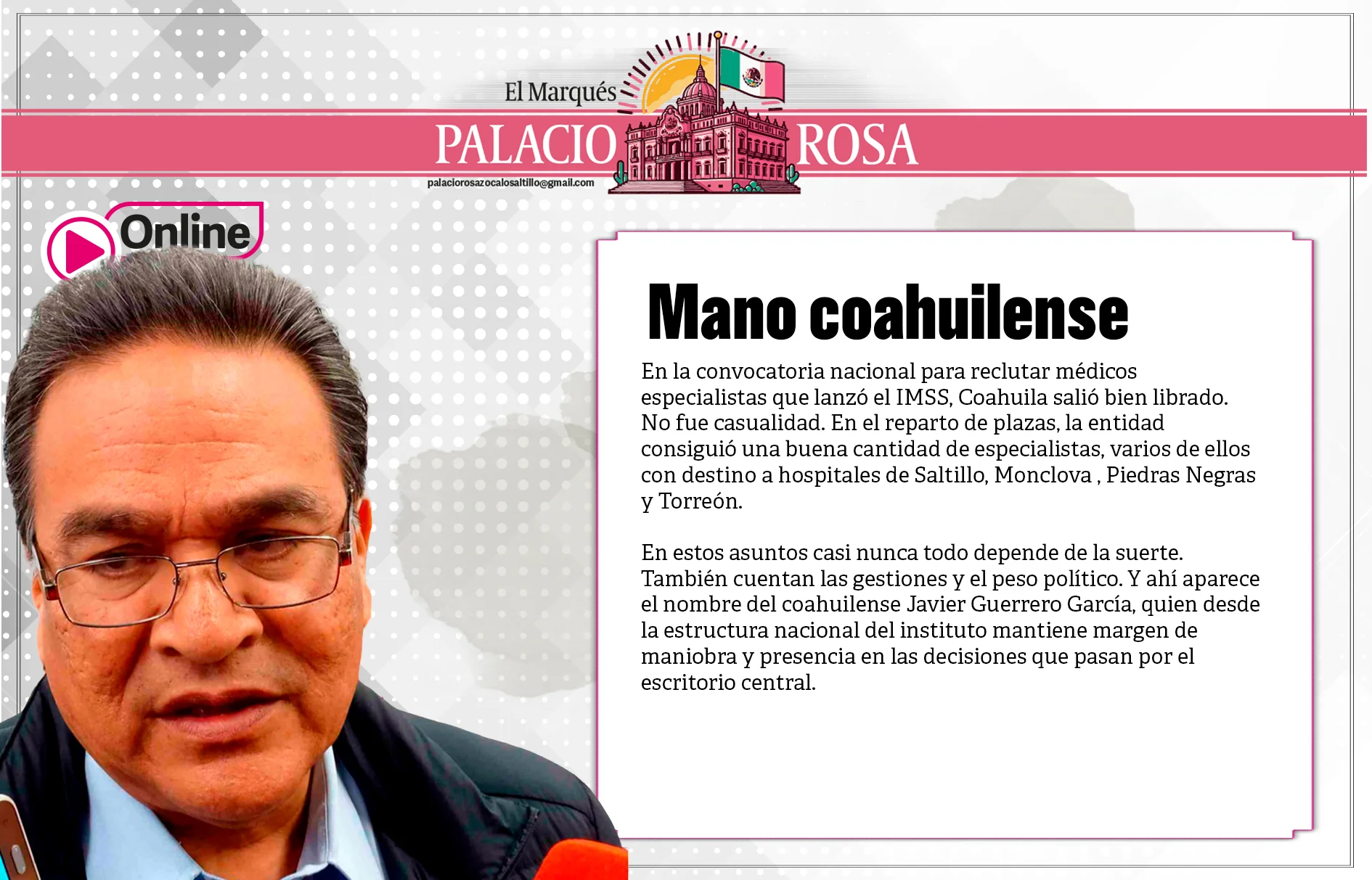 En la convocatoria nacional para reclutar médicos especialistas que lanzó el IMSS, Coahuila salió bien librado