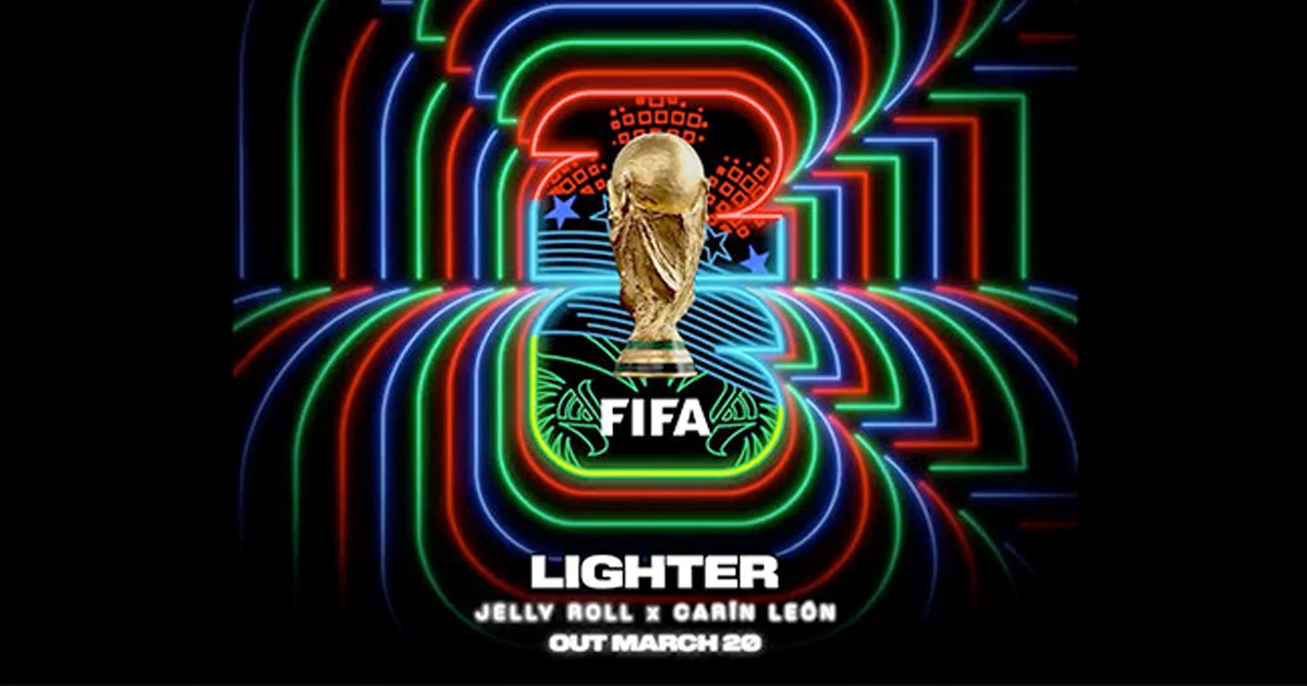 Carín León y Jelly Roll lanzan 'Lighter', el primer adelanto de la canción oficial para la Copa del Mundo 2026 que inicia en México.