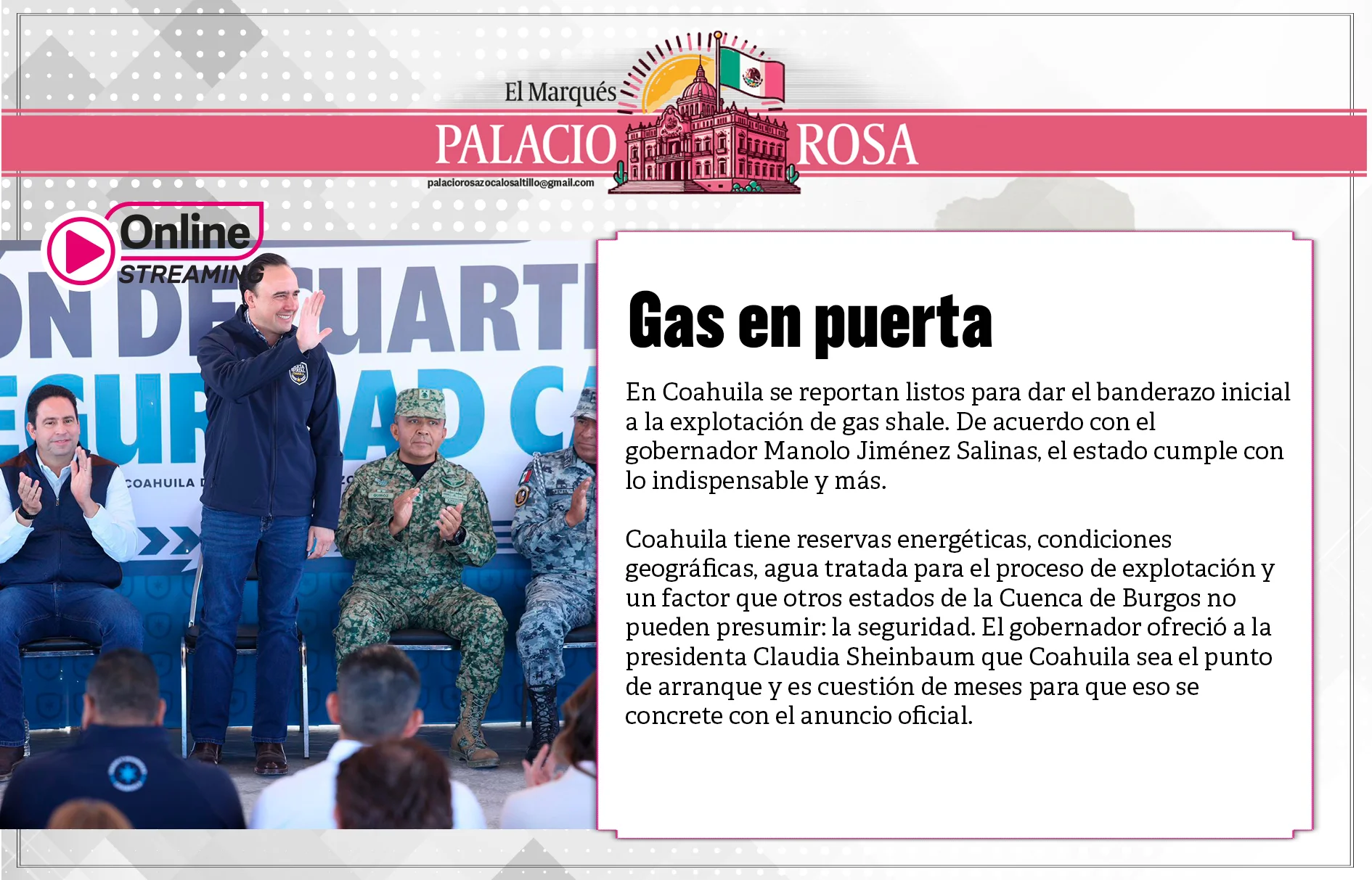 En Coahuila se reportan listos para dar el banderazo inicial a la explotación de gas shale.