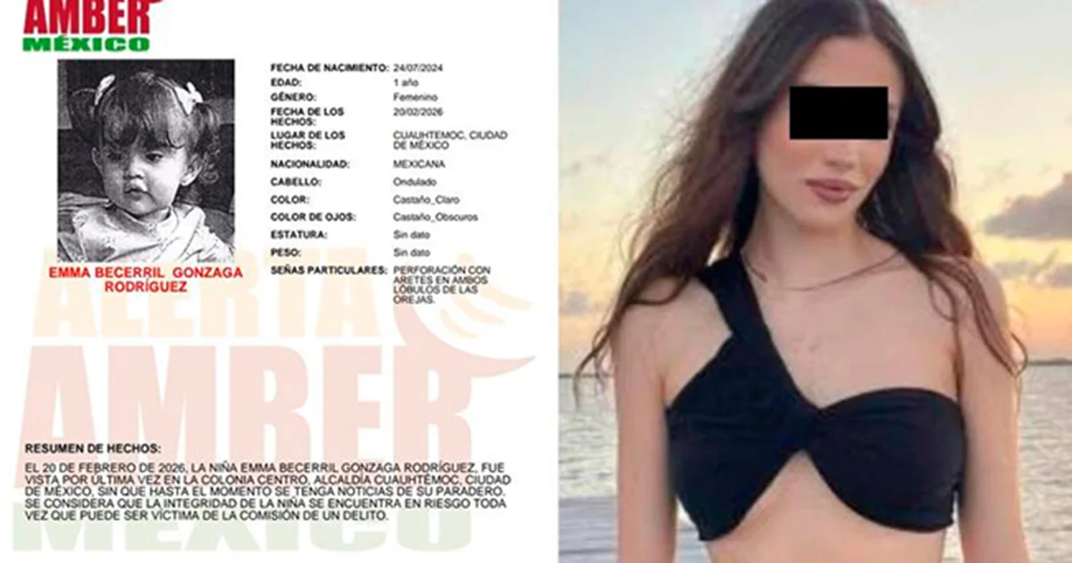 La Fiscalía General de Justicia de la Ciudad de México emitió una ficha de Alerta Amber de la menor de 1 año.
