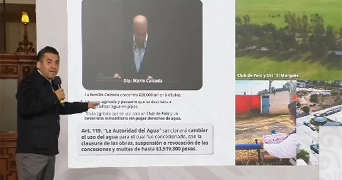 Sheinbaum señaló a Calzada Mercado de oponerse a los cambios en la nueva Ley de Aguas, debido a que su familia obtenía beneficios de una concesión