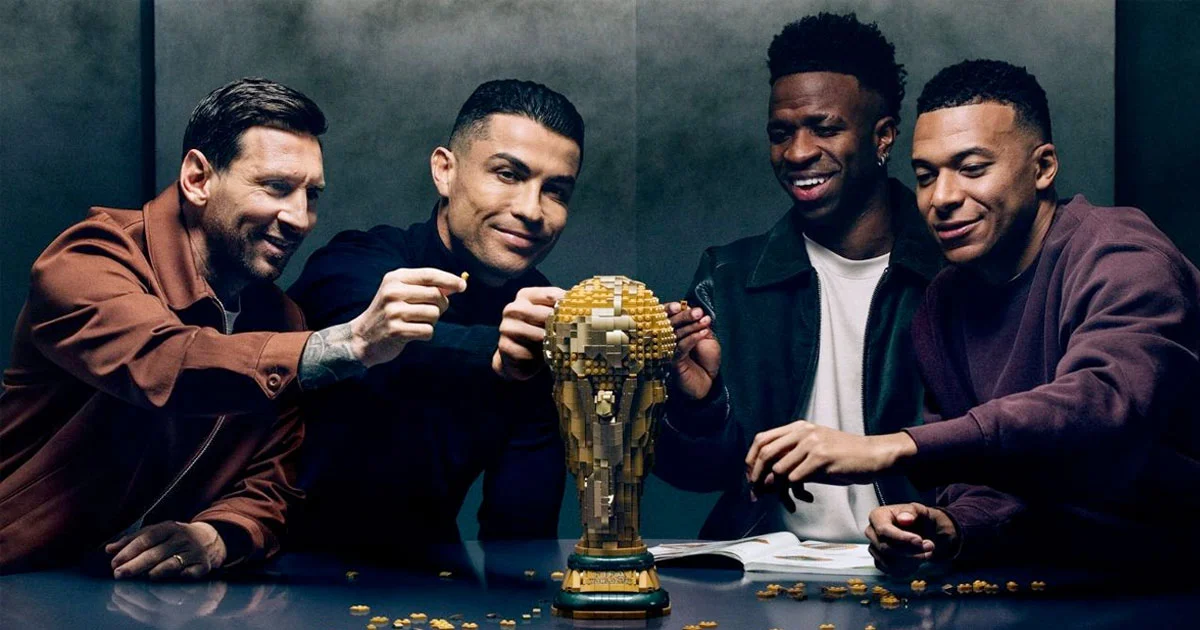 El video forma parte del anuncio de nueve sets con motivo del Mundial 2026, con los cuatro futbolistas como protagonistas.