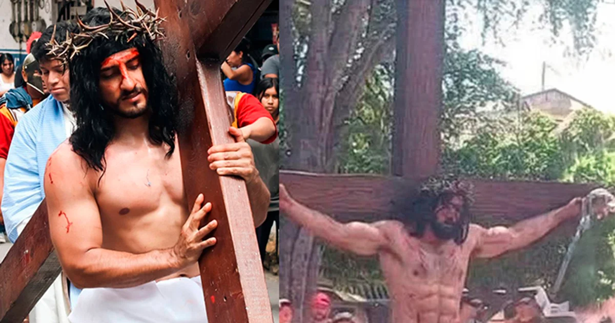 El joven que interpretó a Jesucristo llamó la atención de los usuarios de redes sociales por su ‘presencia física’