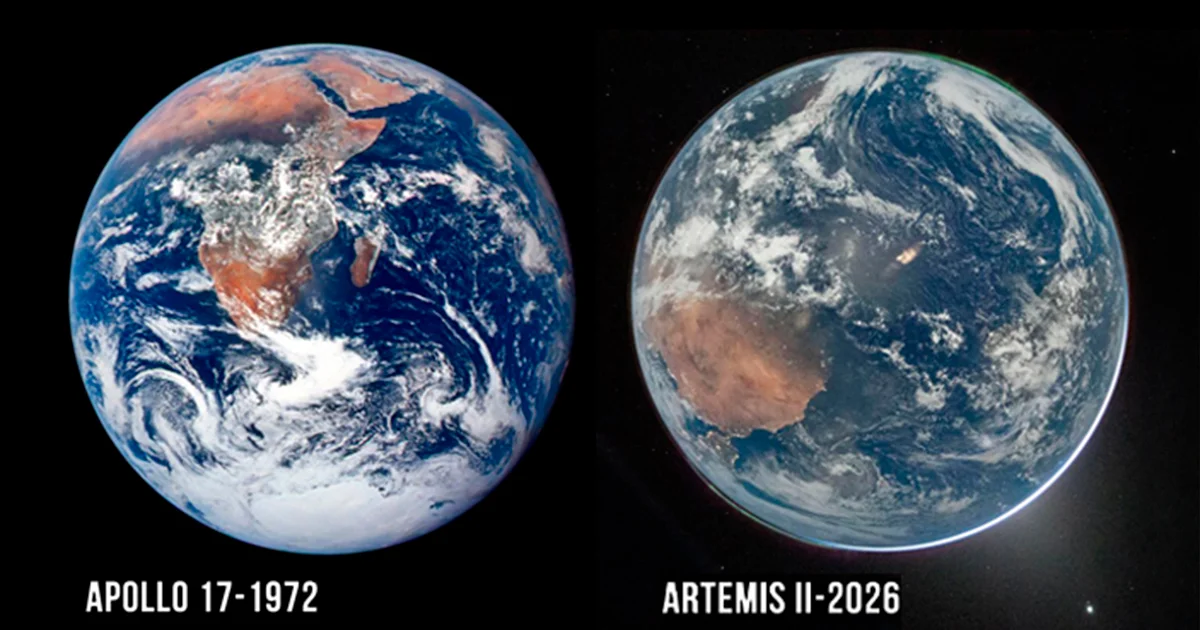 ¿Debemos preocuparnos? Comparación de imágenes de la Tierra con Apolo 17 y Artemis II