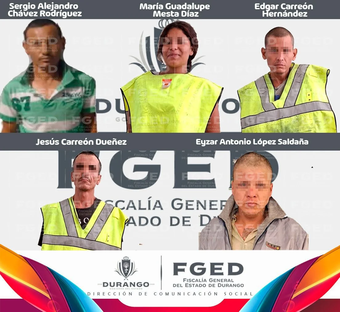 Cinco sentenciados en Durango por narcomenudeo tras operativos policiales. La Fiscalía obtuvo la condena con pruebas presentadas ante el juez.