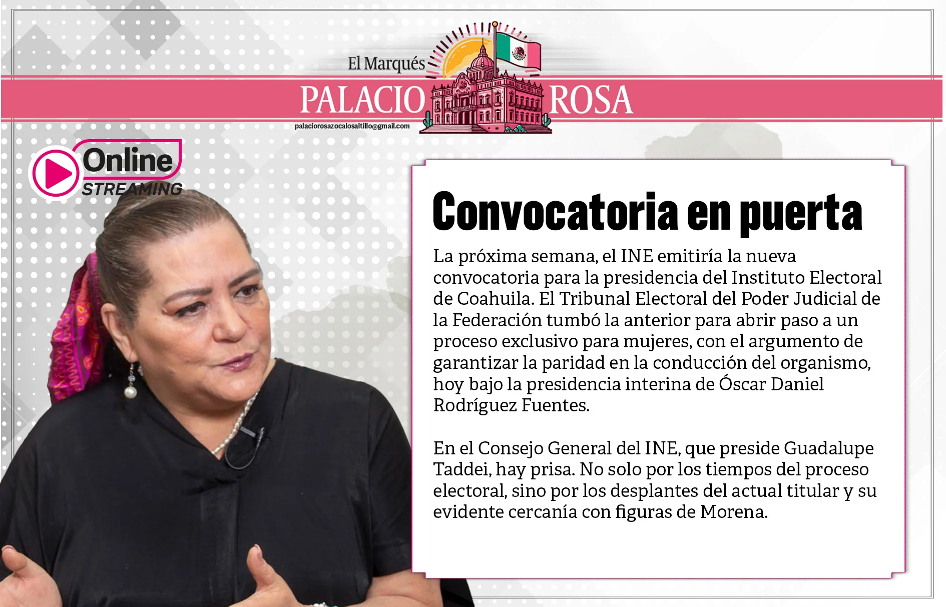 La próxima semana, el INE emitiría la nueva convocatoria para la presidencia del Instituto Electoral de Coahuila