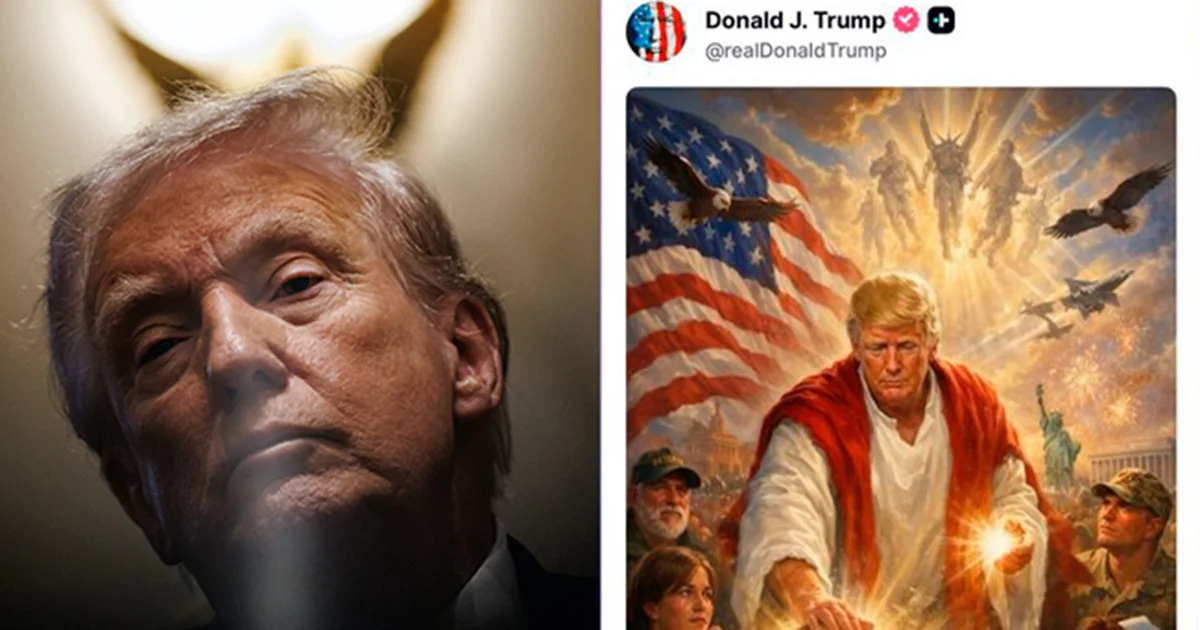 Donald Trump publica imagen como Jesús generada con IA tras críticas al Papa León XIV