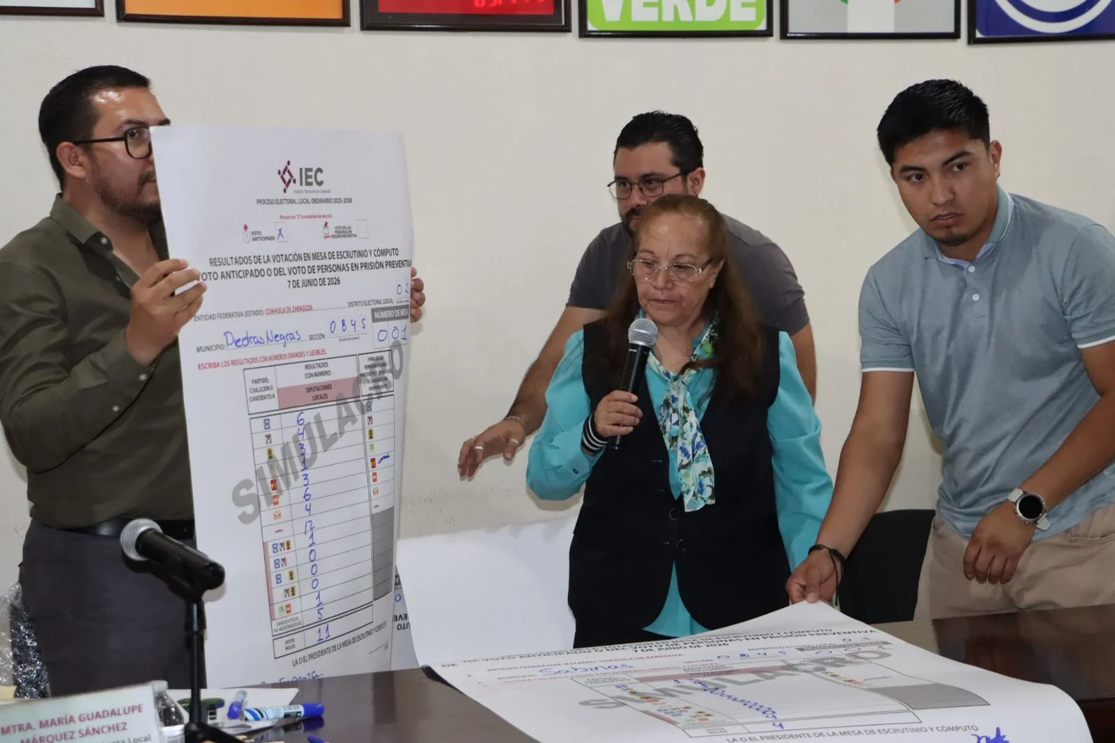 INE Coahuila refuerza certeza electoral con simulacro de escrutinio y cómputo