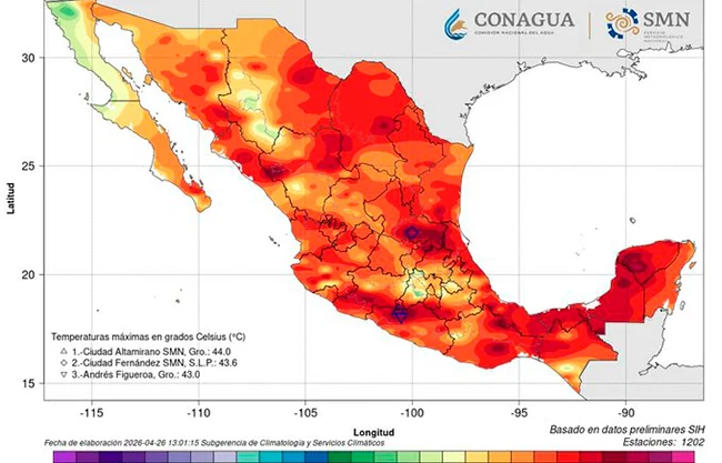 El Servicio Meteorológico Nacional (SMN) alertó que una circulación anticiclónica originará una onda de calor en gran parte del País
