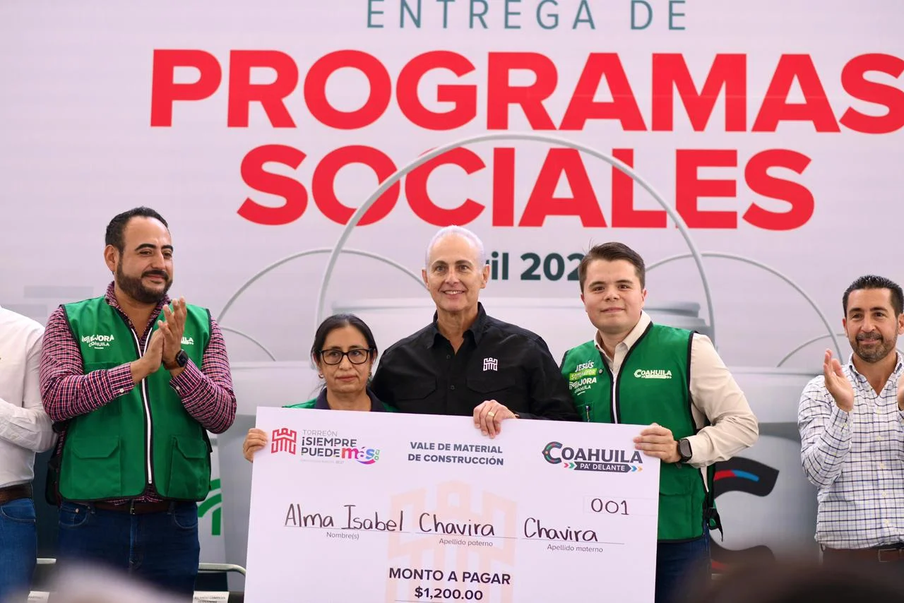 Torreón arranca entrega de programas sociales 2026 con inversión de 150 mdp para beneficiar a 350 mil personas.