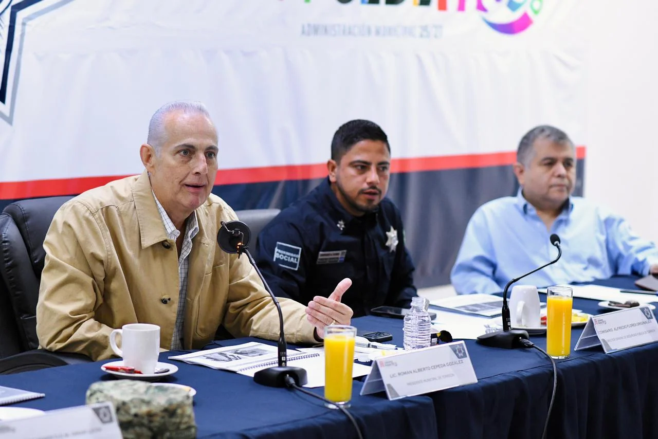 Torreón refuerza coordinación entre corporaciones y ciudadanos para mantener baja incidencia delictiva y mejorar percepción de seguridad.