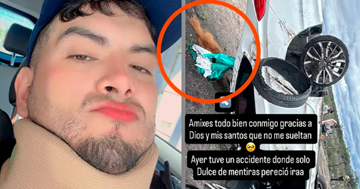 Gretta Di Plena, aspirante a La Más Draga, volcó en carretera 57; afortunadamente salió ilesa
