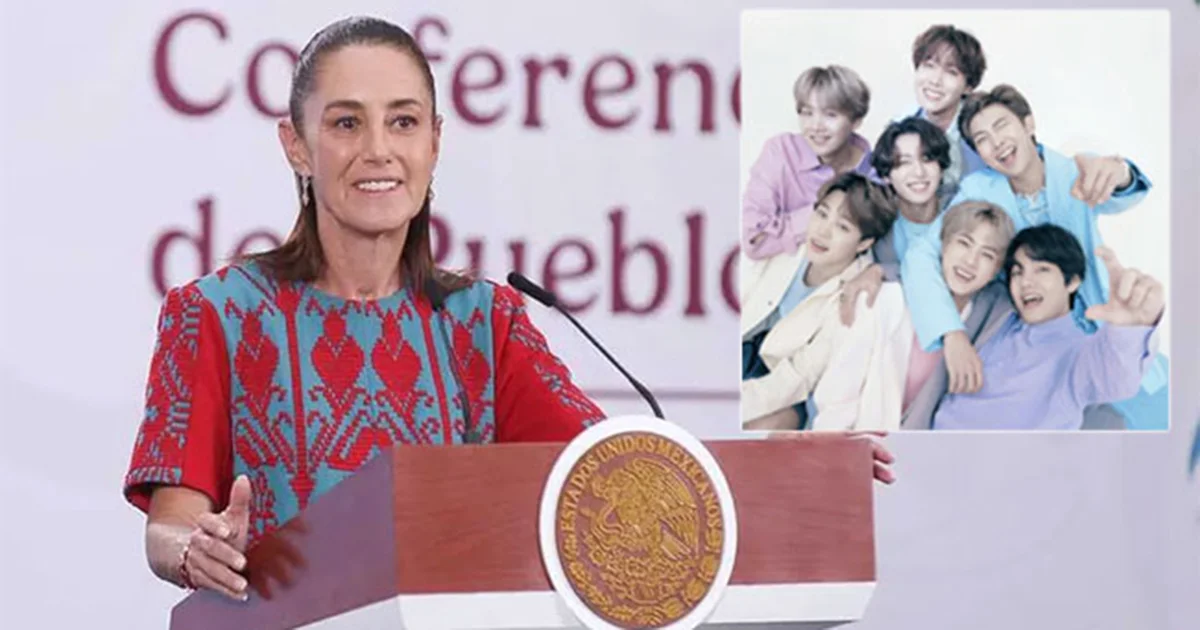 Anuncia Sheinbaum reunión con BTS en Palacio Nacional; invita a fans a saludarlos