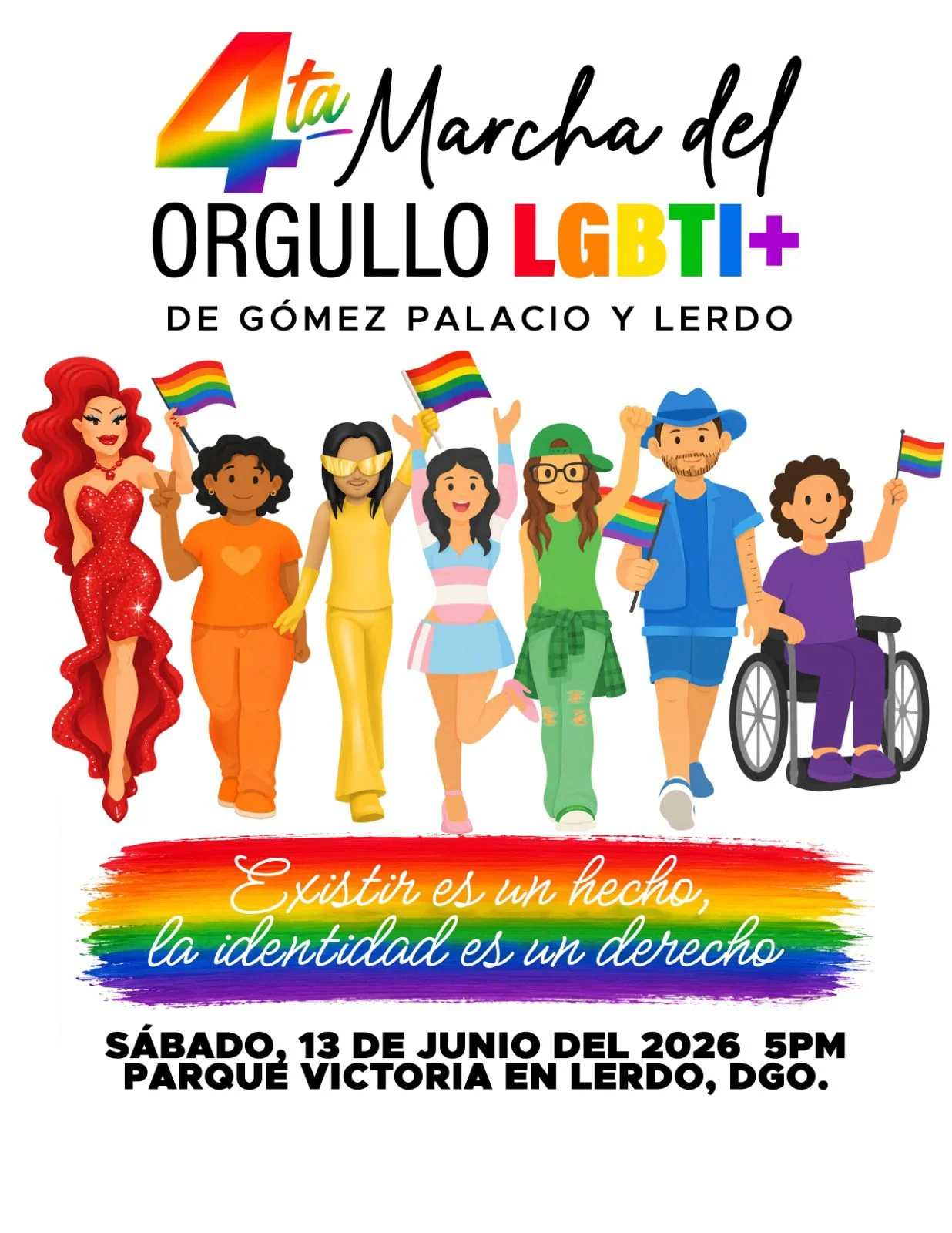 La Laguna de Dgo. se moviliza por la identidad en la 4ta edición de la Marcha del Orgullo LGBTI+