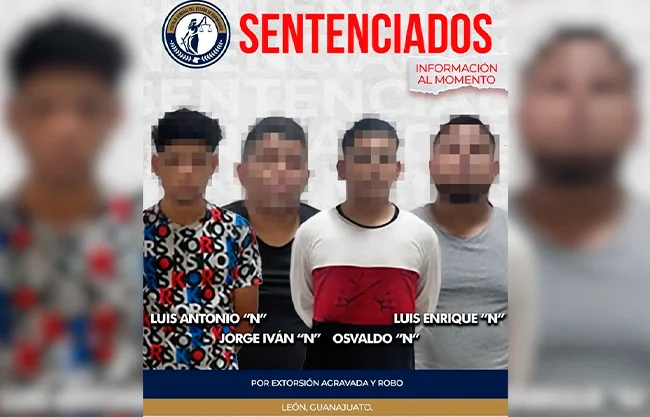 Los cuatro hombres, quienes utilizaban el nombre del grupo delictivo para intimidar a comerciantes, fueron condenados a seis años de prisión