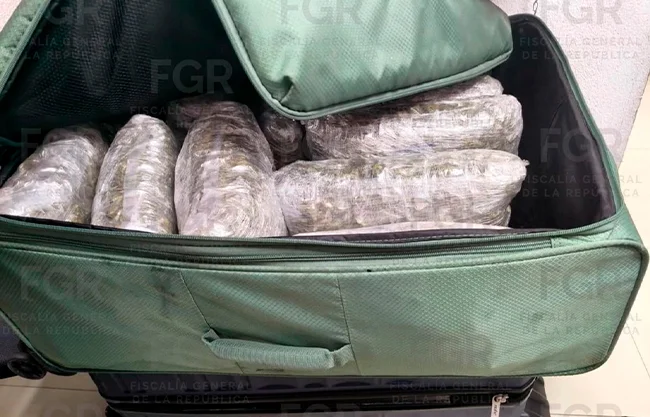 Elementos de seguridad pública interceptaron a un hombre que transportaba marihuana y narcóticos en la principal terminal de autobuses de la capital