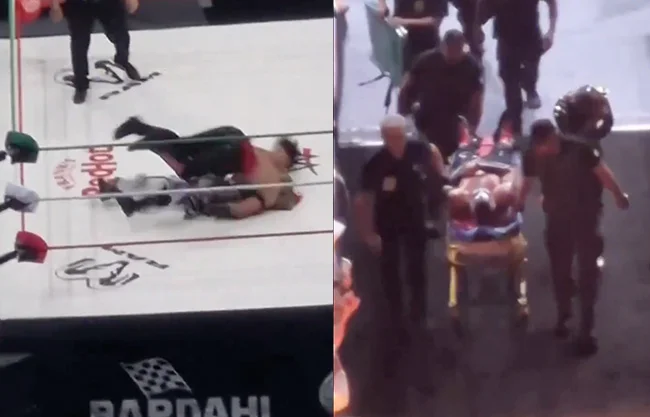 La lesión se dio cuando el luchador mexicano se encontraba en la tercera cuerda y Joaquin Wilde lo tomó del cuello y lo derribó