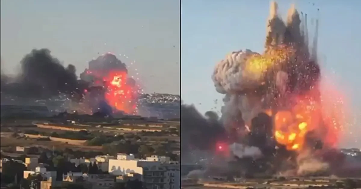VIDEO: Potente explosión en fábrica de pirotecnia en Malta deja dos heridos y numerosos daños materiales
