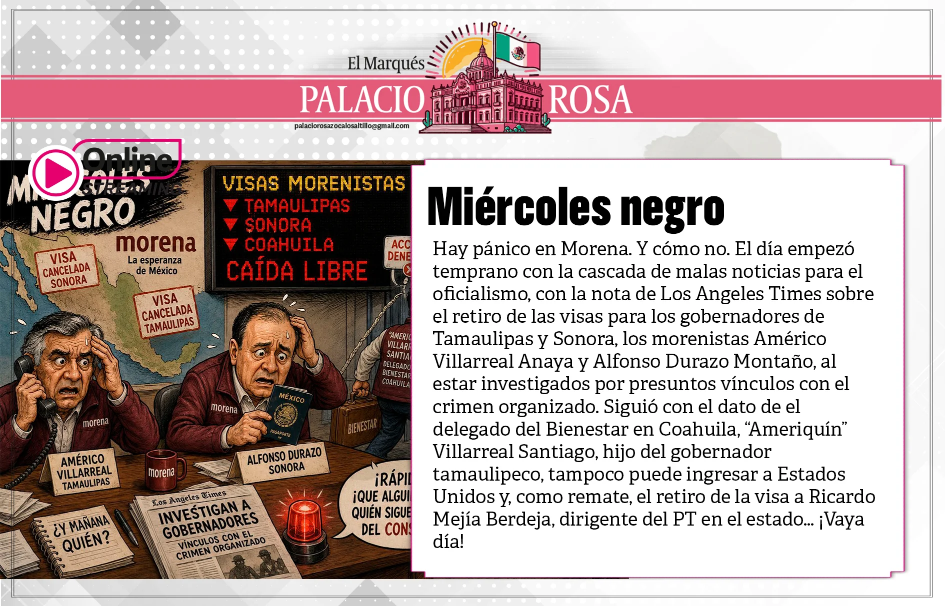Hay pánico en Morena