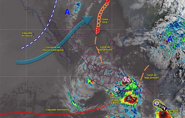 Toca tierra tormenta Boris en límites de Guerrero y Oaxaca