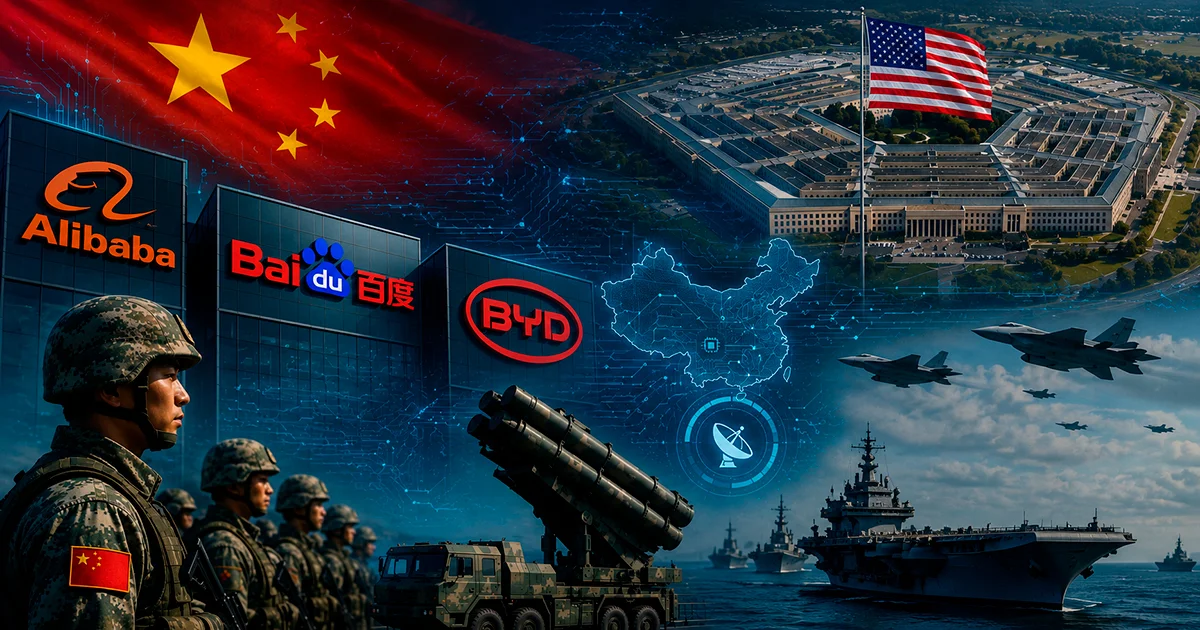 Pentágono añade a Alibaba, Baidu y BYD a su lista de empresas militares chinas