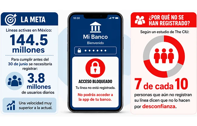 Si no registras tu línea no podrás acceder a la app de tu banco