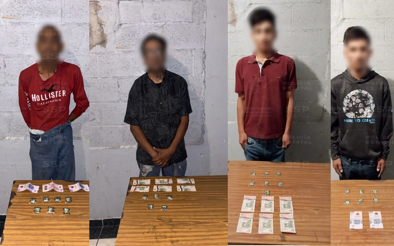 Operativo Dragón deja cuatro detenidos por presunto narcomenudeo en Gómez Palacio