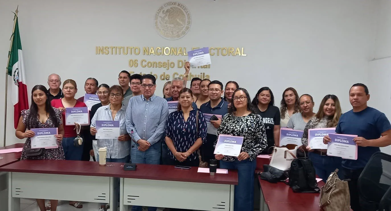 INE reconoce labor de supervisores y capacitadores electorales de los distritos 05 y 06 de Torreón