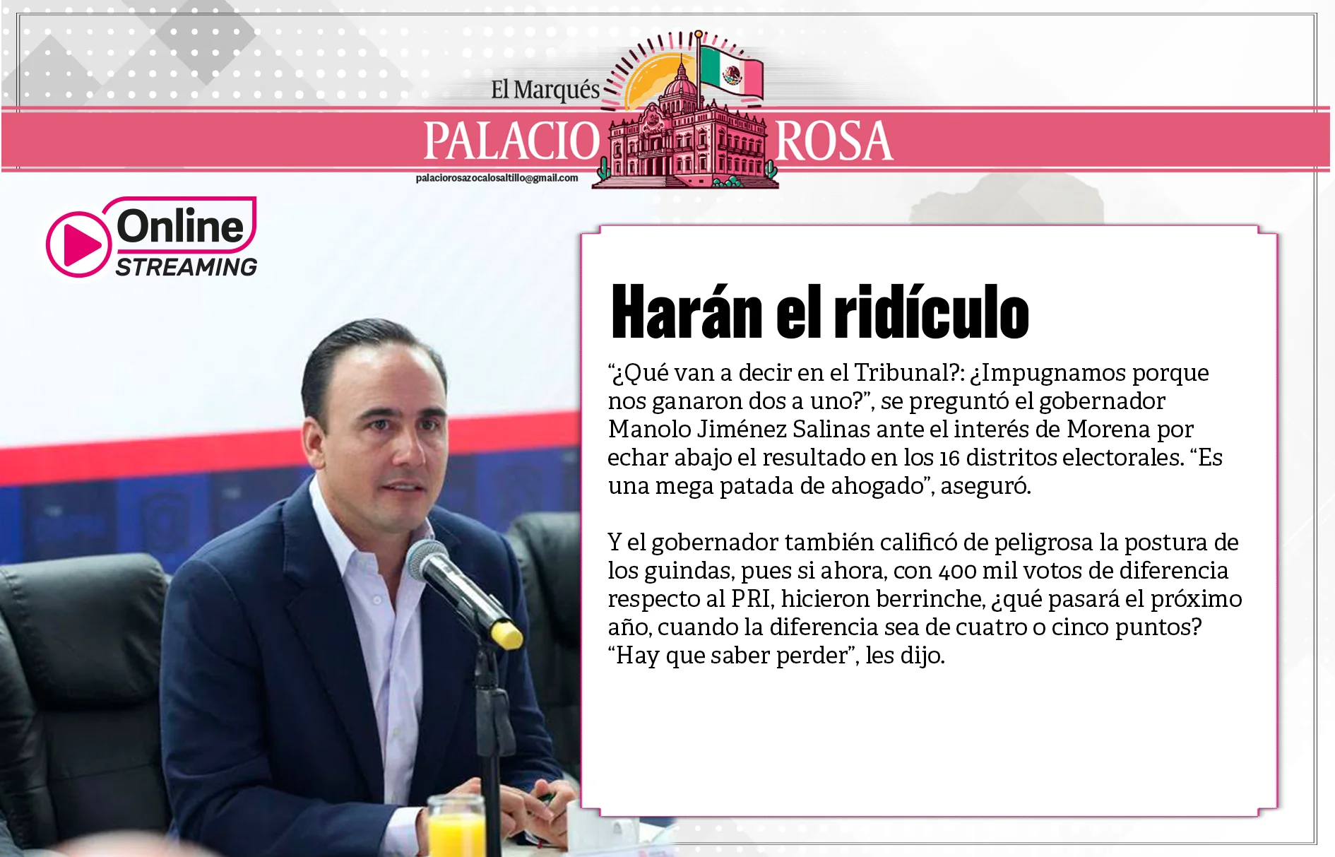 Harán el ridículo