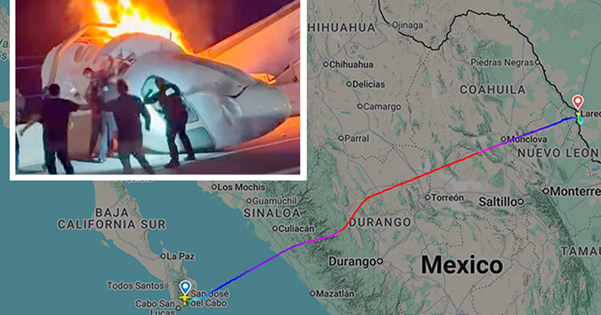 Flightradar24 revela la ruta mortal del avión que cayó en Texas: de Los Cabos a Laredo cruzando Coahuila