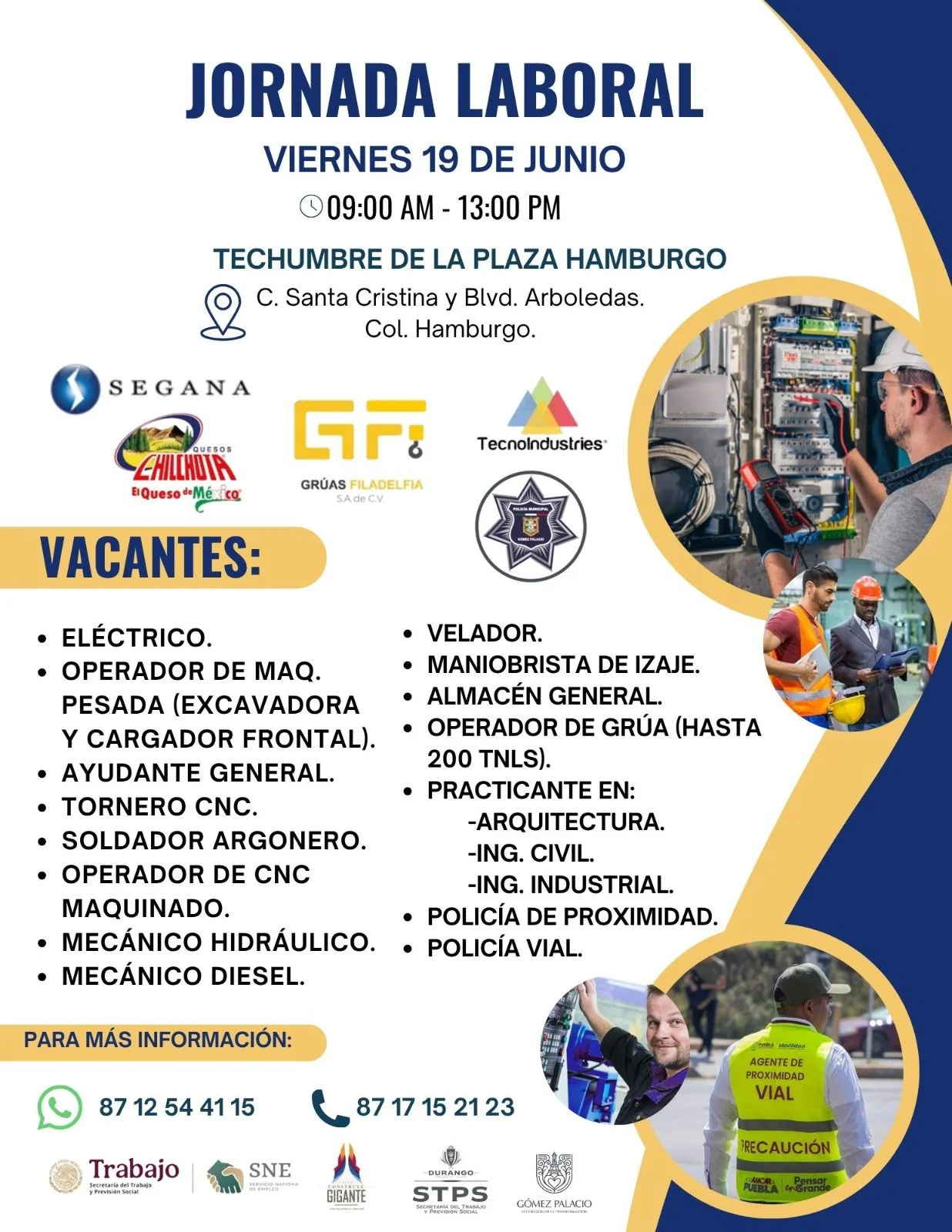 Más de 150 vacantes se ofertarán en Jornada Laboral de Gómez Palacio