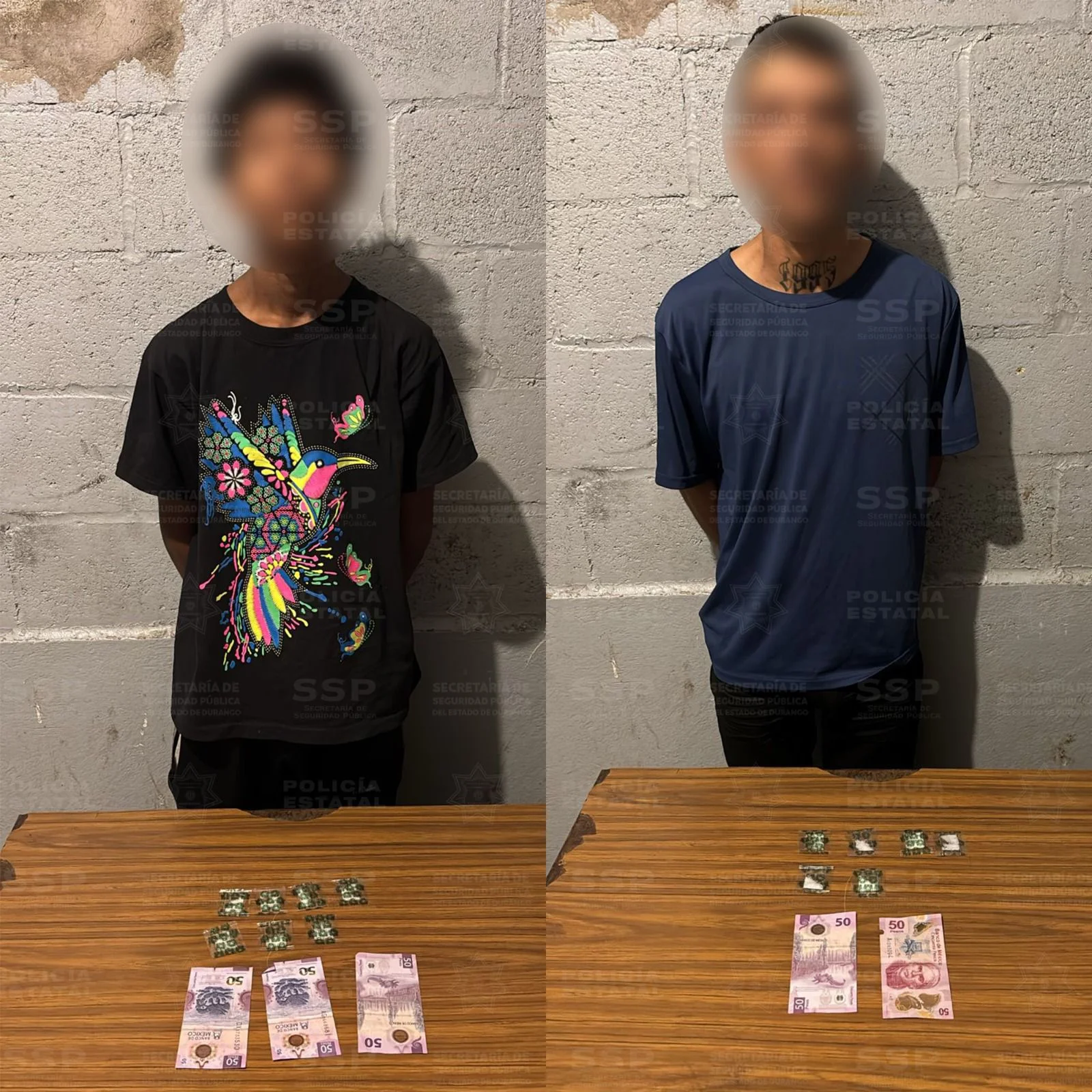 Operativo Dragón asegura a dos jóvenes con presunta droga en Gómez Palacio