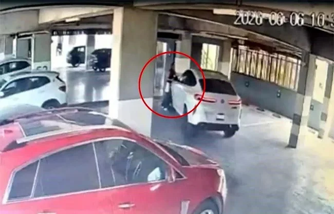 Revelan video de hombre que atropelló y mató a su novia, la saltillense Gory Doris, en Santa Catarina