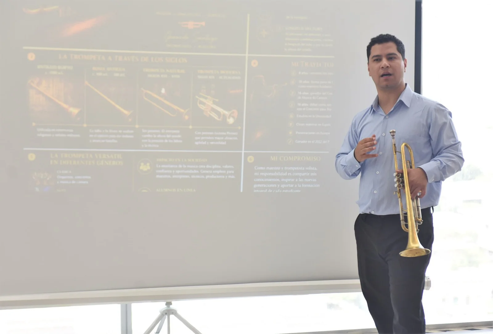 Reconocen trayectoria del trompetista lagunero Gerardo Agustín Santoyo; respaldan proyectos para impulsar la música entre jóvenes